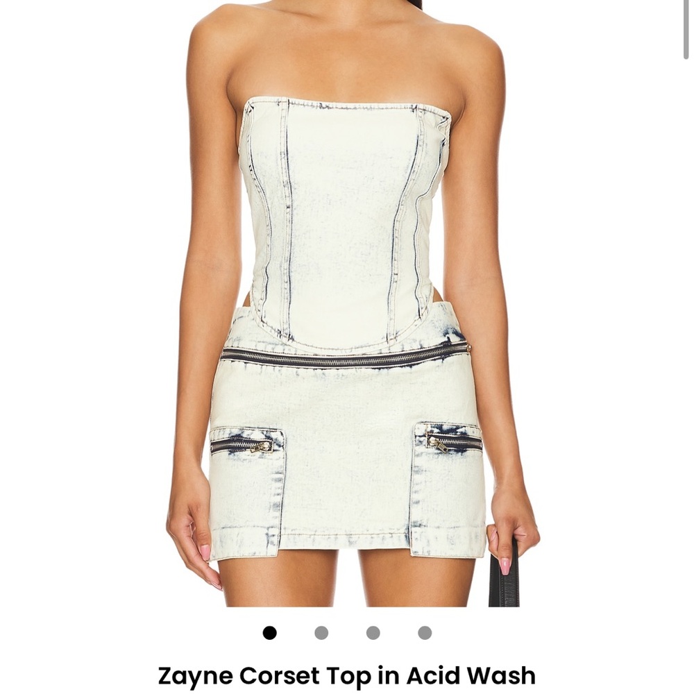 Monica Mini Skirt in Acid Wash & Corset Top